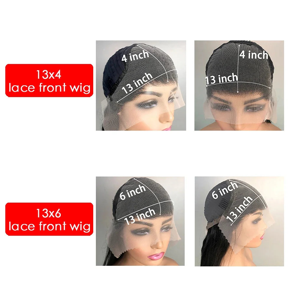 Deep Wave 13x6 HD Lace Frontal Wig Brazilian 30 32 36Inch Transparent 13x4 Curly Lace Frontal Human Hair Wigs For Black Women
