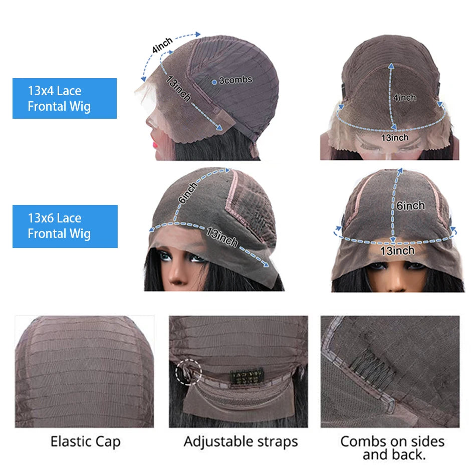 200 Density 13x6 Lace Frontal Wig 13x4 Straight Transparent Lace Front Wigs Brazilian 26 30 Inches Bone Straight Human Hair Wigs