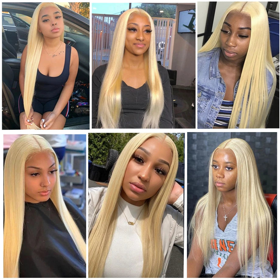 13x4 Blonde Human Hair Lace Frontal Closure Pre Plucked Transparent Lace Frontal Natural Hairline 4x4 613 Lace Closure