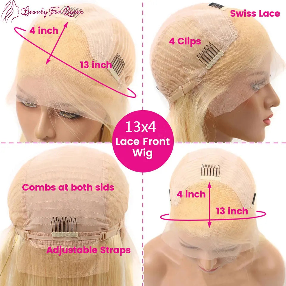 Pink Lace Frontal Human Hair Wigs HD Transparent Lace Frontal Wigs For Women Brazilian Hair Front Lace Wig With Natural Hairline