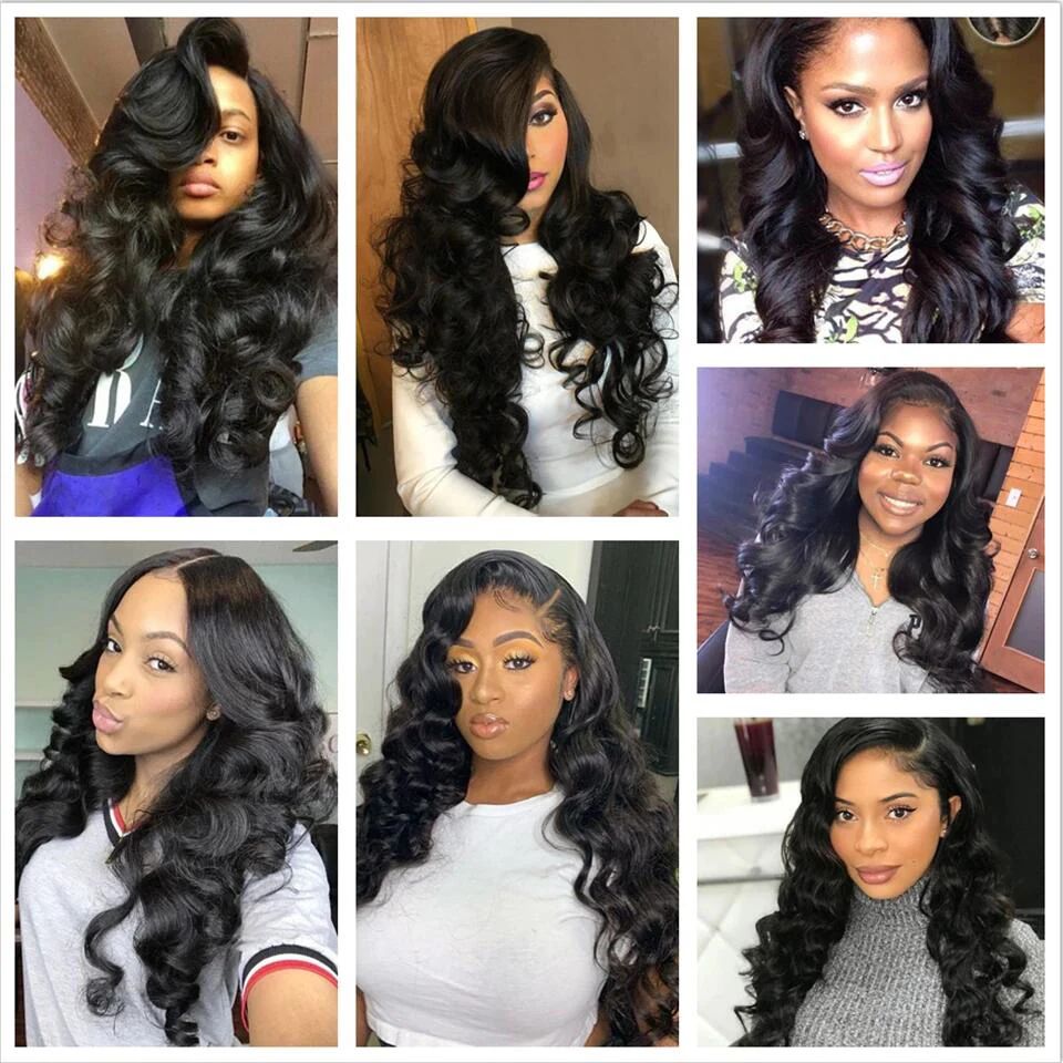12A Brazilian Loose Wave Bundles With 13x4 Lace Frontal 100% Virgin Human Hair Loose Wave Bundles With 4x4 Closure Natural Color