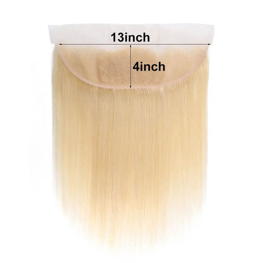 13x4 Blonde Human Hair Lace Frontal Closure Pre Plucked Transparent Lace Frontal Natural Hairline 4x4 613 Lace Closure