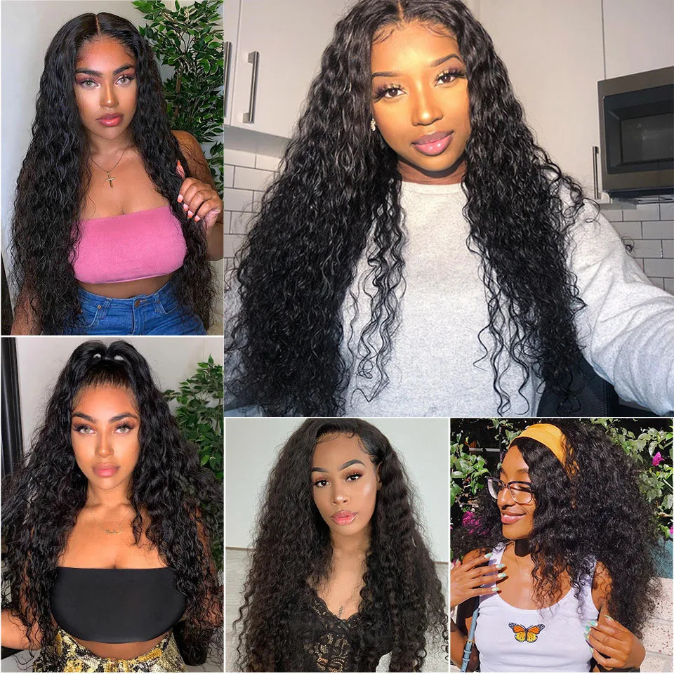Brazilian Deep Wave Hair Bundles 100% Remy Human Hair Extensions 1 3 4 Bundle Deals ALI GRACE Deep Wave Human Hair Bundles