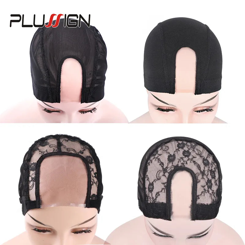 U Part Lace Wig Cap For Making Wigs Mesh Dome Cap Swiss Lace Weave Cap Ventilated Wig Cap Wigs Making Material Base Hairnet