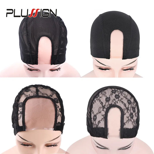 U Part Lace Wig Cap For Making Wigs Mesh Dome Cap Swiss Lace Weave Cap Ventilated Wig Cap Wigs Making Material Base Hairnet