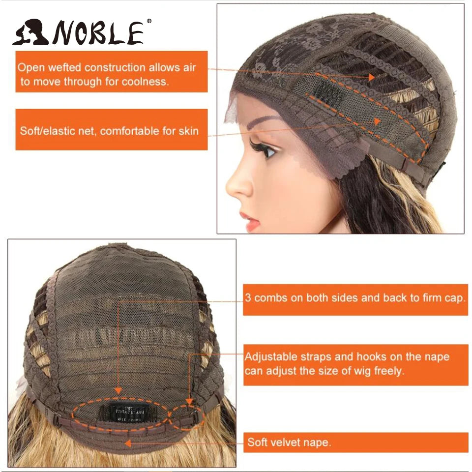 Noble Cosplay Synthetic Lace Wigs For Black Women Long Curly Hair 42 Inch Cosplay Blonde Ombre Lace Front Wig Synthetic Lace Wig