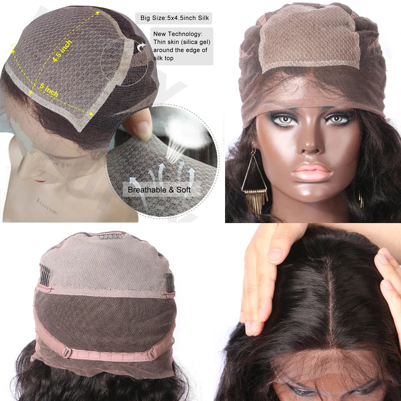 16inch 180% Density Kinky Curly Silk Base Full Lace Wig Glueless Peruvian Curly Silk Top Full Lace Human Hair Wigs For Women