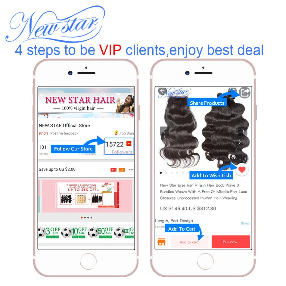 Brazilian 4x4 Body Wave Silk Based Closures Lace New Star Virgin Human Hair Pre-Plucked Hairline Virgin Hair 3part lace Closures