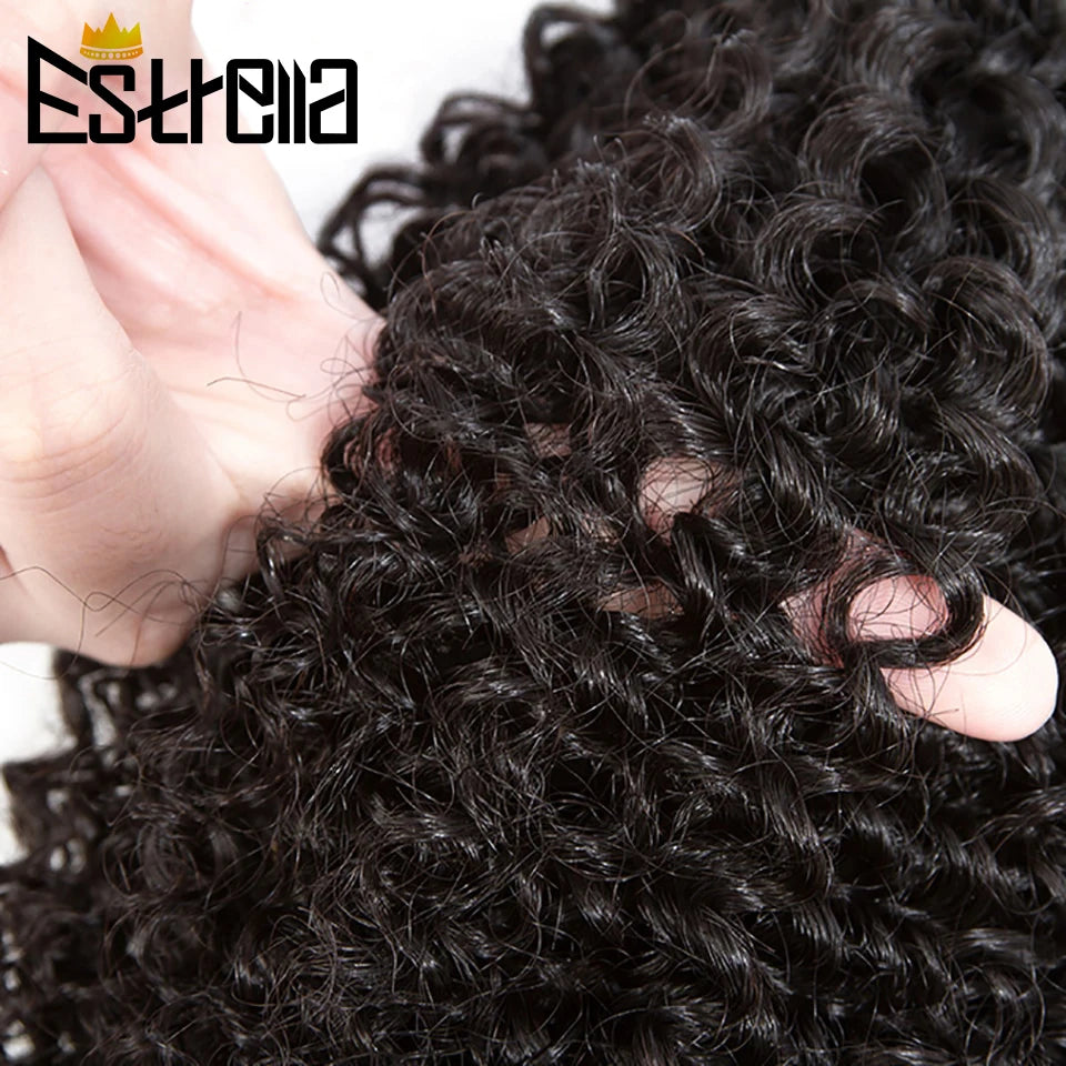 Brazilian Kinky Curly Human Hair Bundles 1/3/4 Pcs Remy Human Hair Weave Kinky Curly Bundles Natural Color 8"-28"Hair Extensions