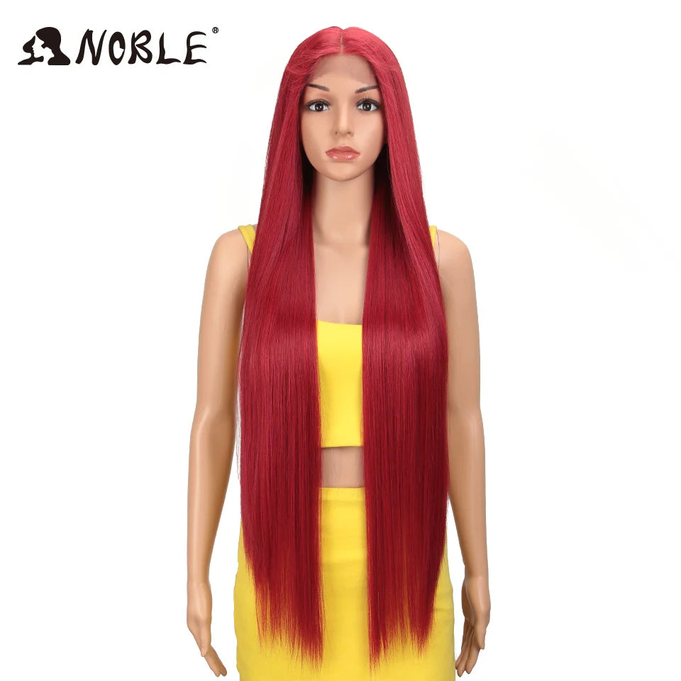 Noble Cosplay Wigs For Black Women Straight Synthetic Lace WIg 38 Inch Ombre Blonde Lace Wig Cosplay Blonde Synthetic Lace Wig