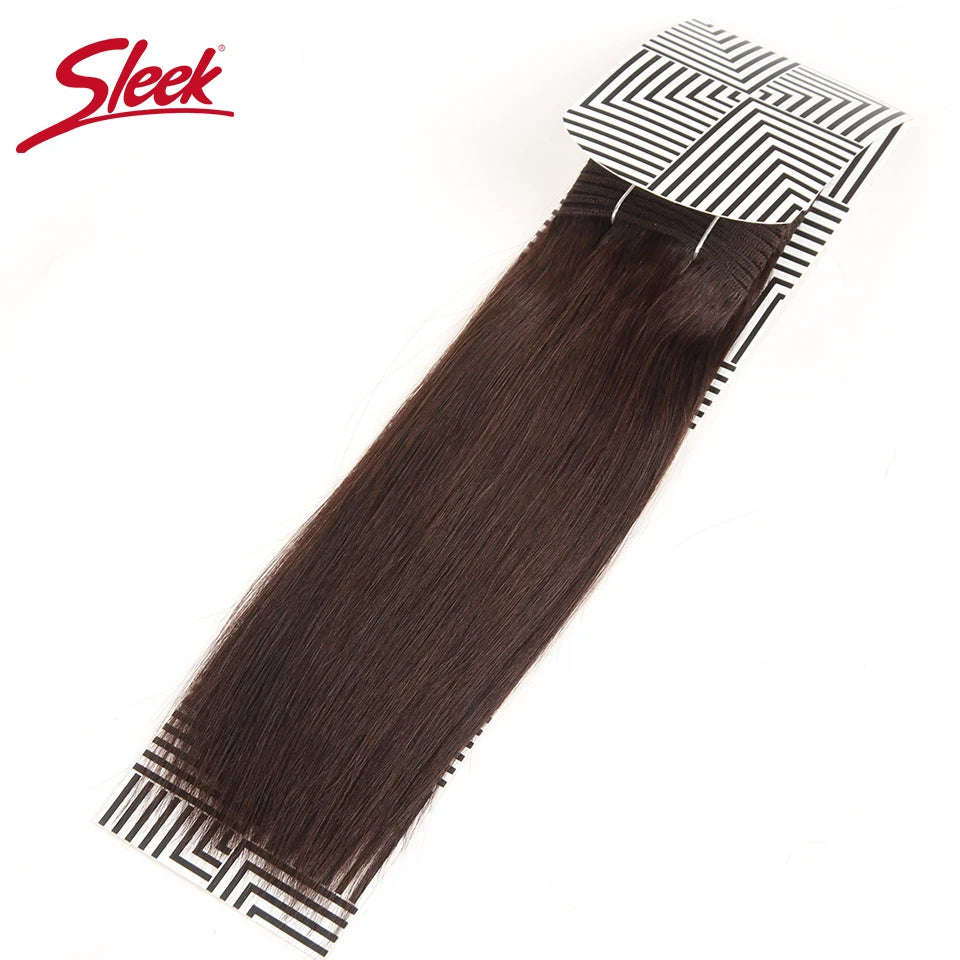 Sleek Straight Double Drawn Brazilian Brown Color 4 Straight Hair Bundles Colored 2# 6# 8# 33# Natural Remy Human Hair Bundles