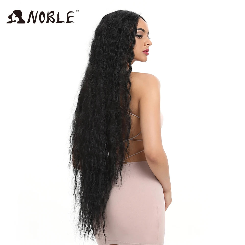 Noble Cosplay Synthetic Lace Wigs For Black Women Long Curly Hair 42 Inch Cosplay Blonde Ombre Lace Front Wig Synthetic Lace Wig