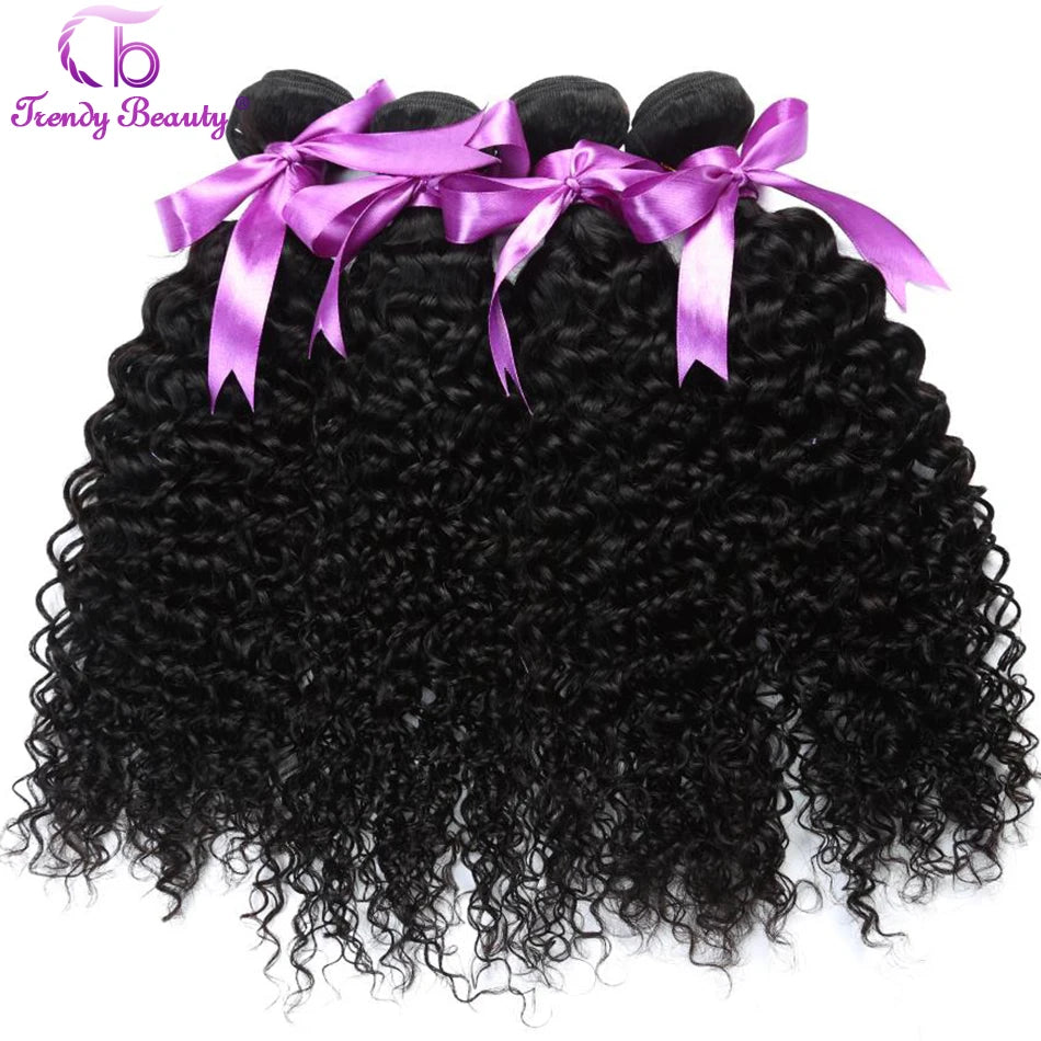Peruvian Kinky Curly Hair Bundles 100% Human Hair Extensions 1/3/4 Pcs Double Weft Weaves Human Hair Bundles