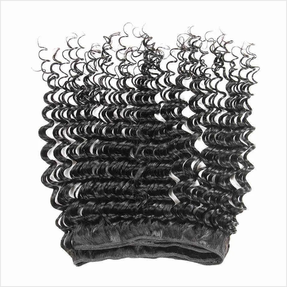 ALI GRACE Hair Peruvian Deep Wave Human Hair Bundles 100% Remy Human Hair Weave Natural Color 10-28 Inch 1 3 4 Bundle Deals