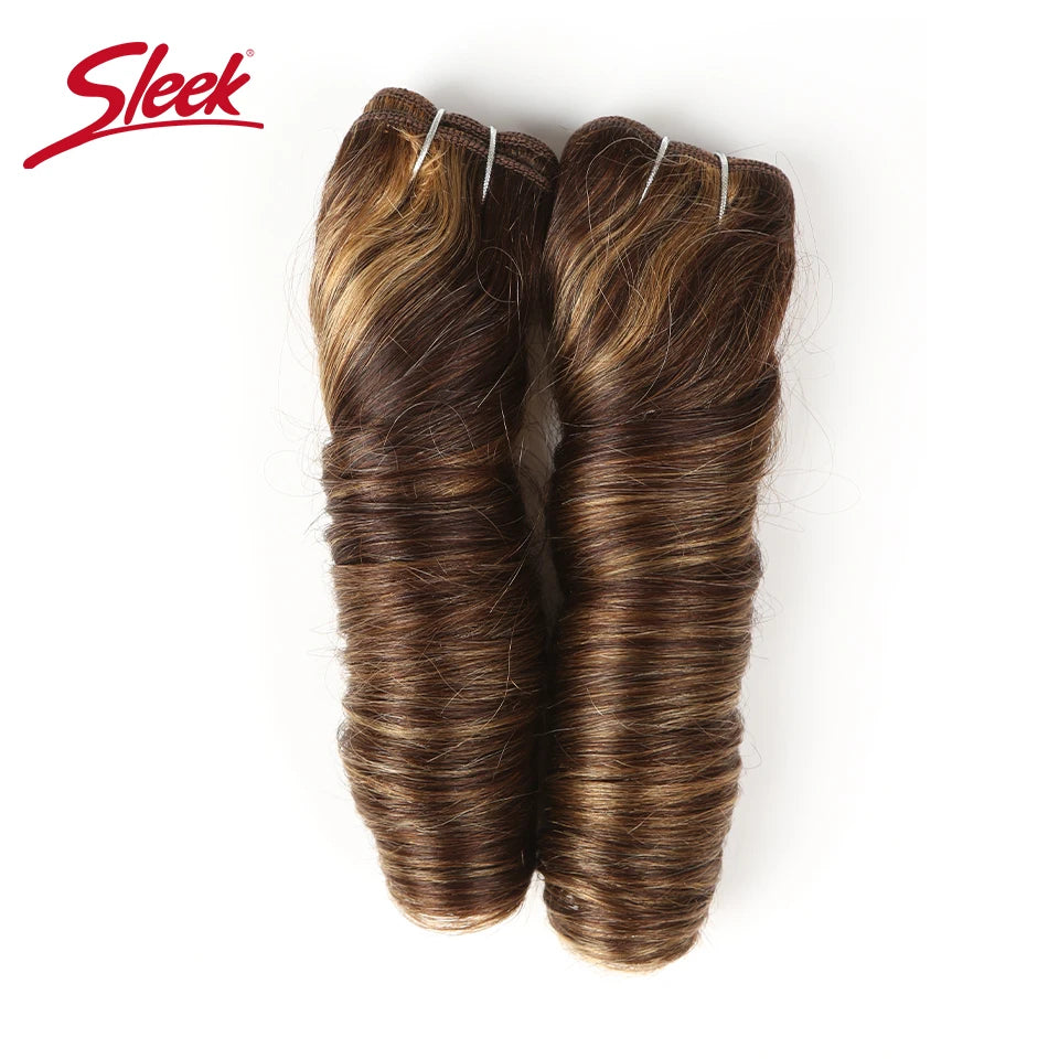 Sleek Double Drawn Loose Wave Color P4/27 P6/27 P1B/30 P4/30 Brazilian Remy Human Hair Bundles 1Pcs Hollywood Wave Hair Bundles