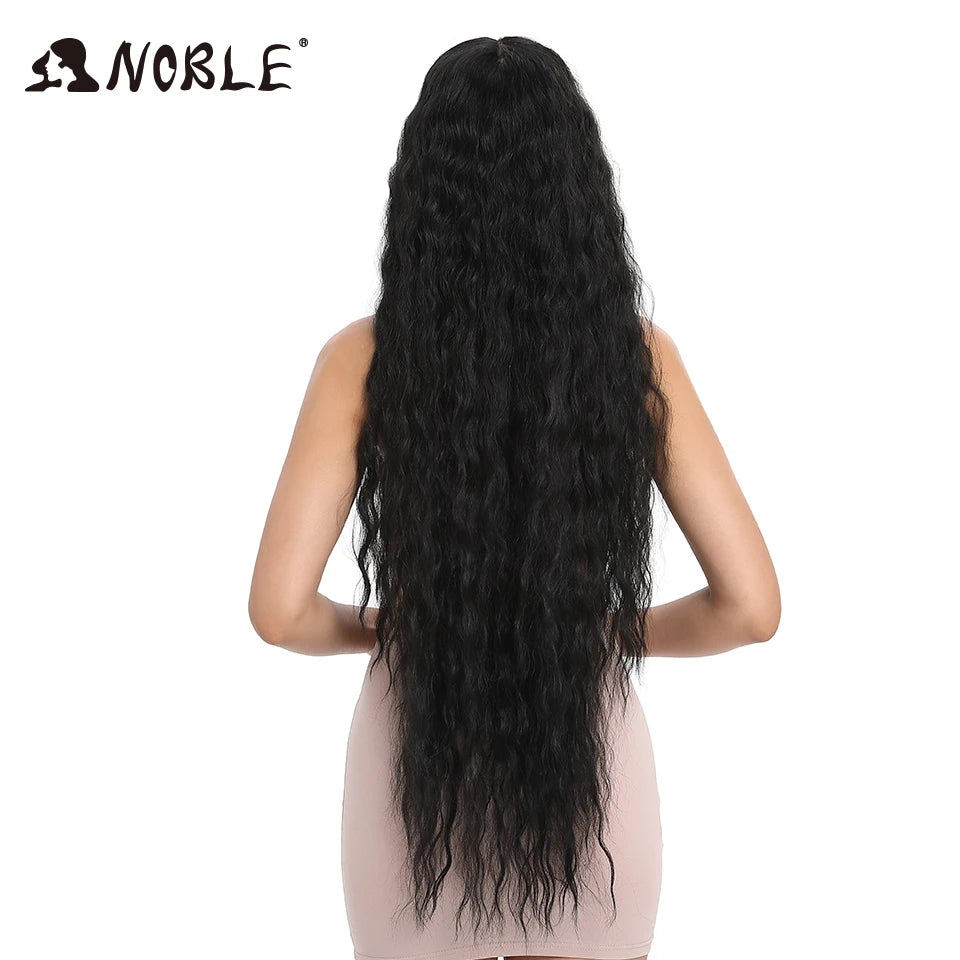 Noble Cosplay Synthetic Lace Wigs For Black Women Long Curly Hair 42 Inch Cosplay Blonde Ombre Lace Front Wig Synthetic Lace Wig