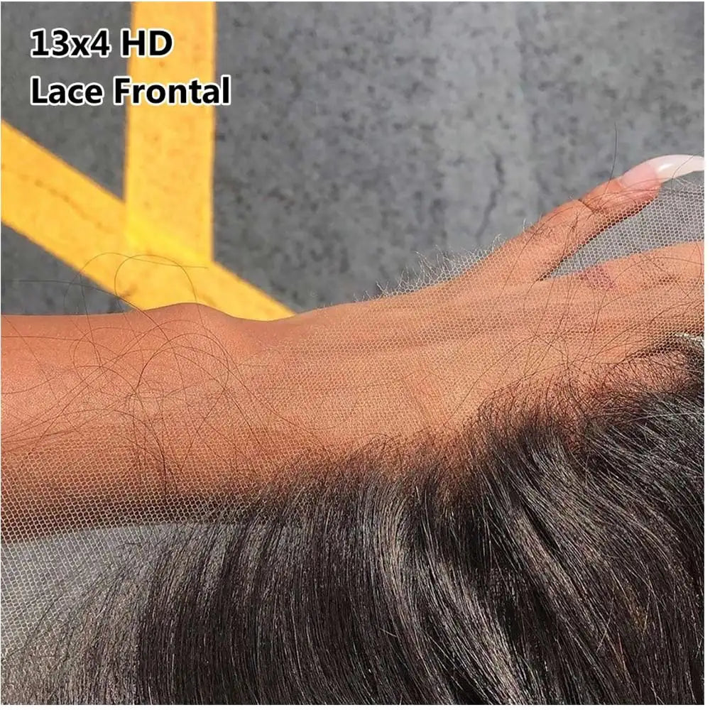 13x4 HD Transparent Lace Frontal Human Hair Pre-plucked Brazilian Body Wave 4x4 Lace Closures Only Remy Hair Wholesale