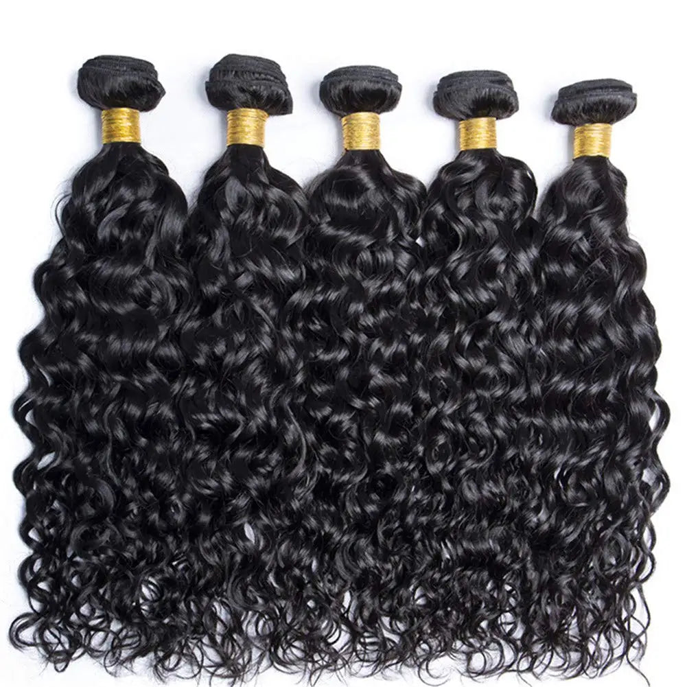 10A Peruvian Hair Bundles With Frontal Water Wave Bundles With Frontal Closure 13x4 Ear to Ear Lace Human Hair Weave Extensions