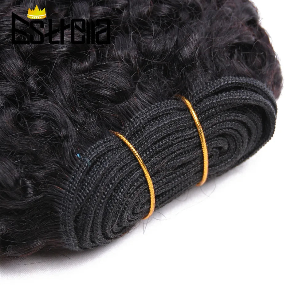 Mongolian Afro Kinky Curly Hair Bundles 8-28 inch 100% Human Hair Bundles 1/3/4 pcs Lots Remy Hair Weaves Short Curly Hair