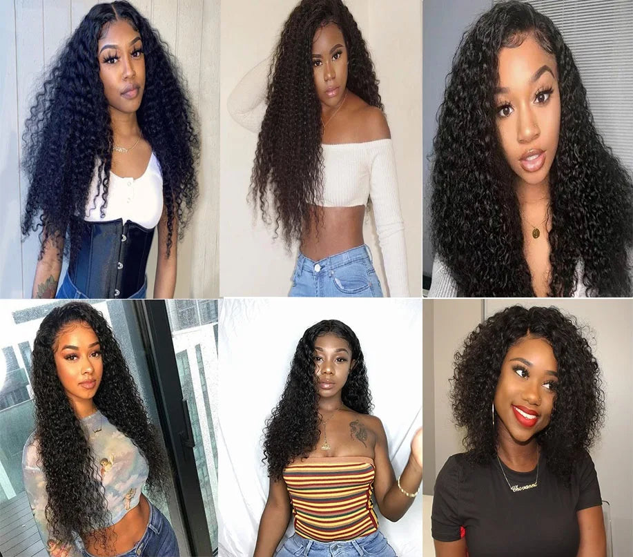 Peruvian Kinky Curly Hair Bundles 100% Human Hair Extensions 1/3/4 Pcs Double Weft Weaves Human Hair Bundles