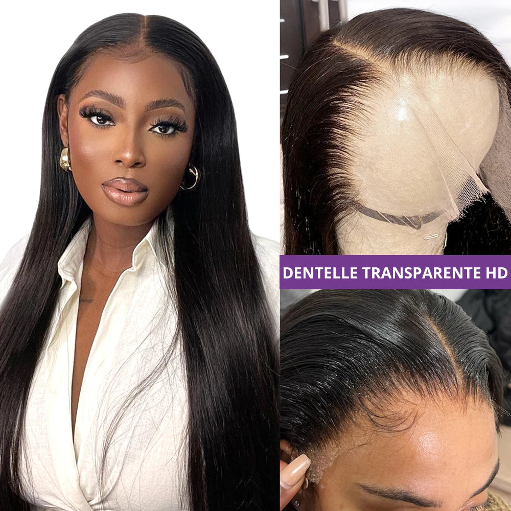 13x6 Lace Wig Straight Brazilian Natural Women Human Hair Wig Remy HD Transparent 13x4 Lace Frontal Human Hair Wigs Pre Plucked