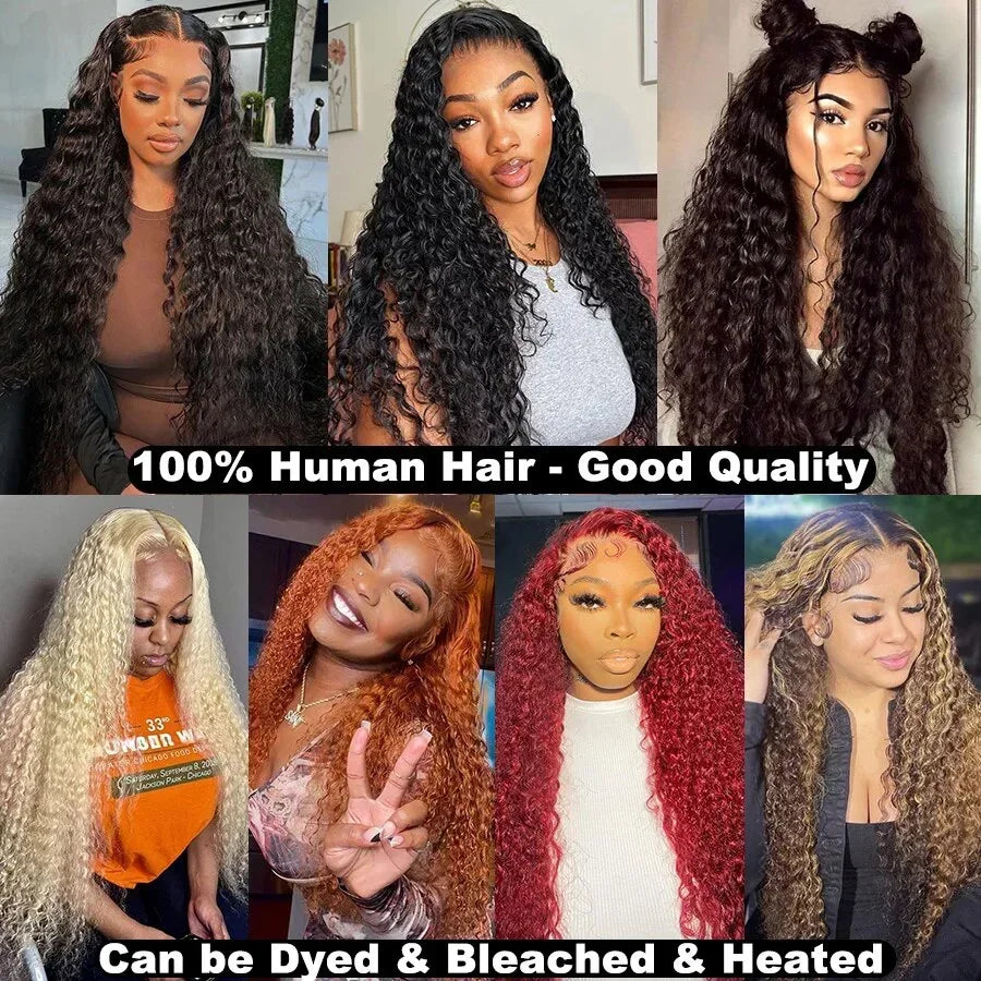 13x6 HD Lace Frontal Wig Deep Wave 250 Density SKINLIKE Real HD Lace Wig Virgin Hair Pre plucked 13x4 Lace Wig Human Hair Lemoda
