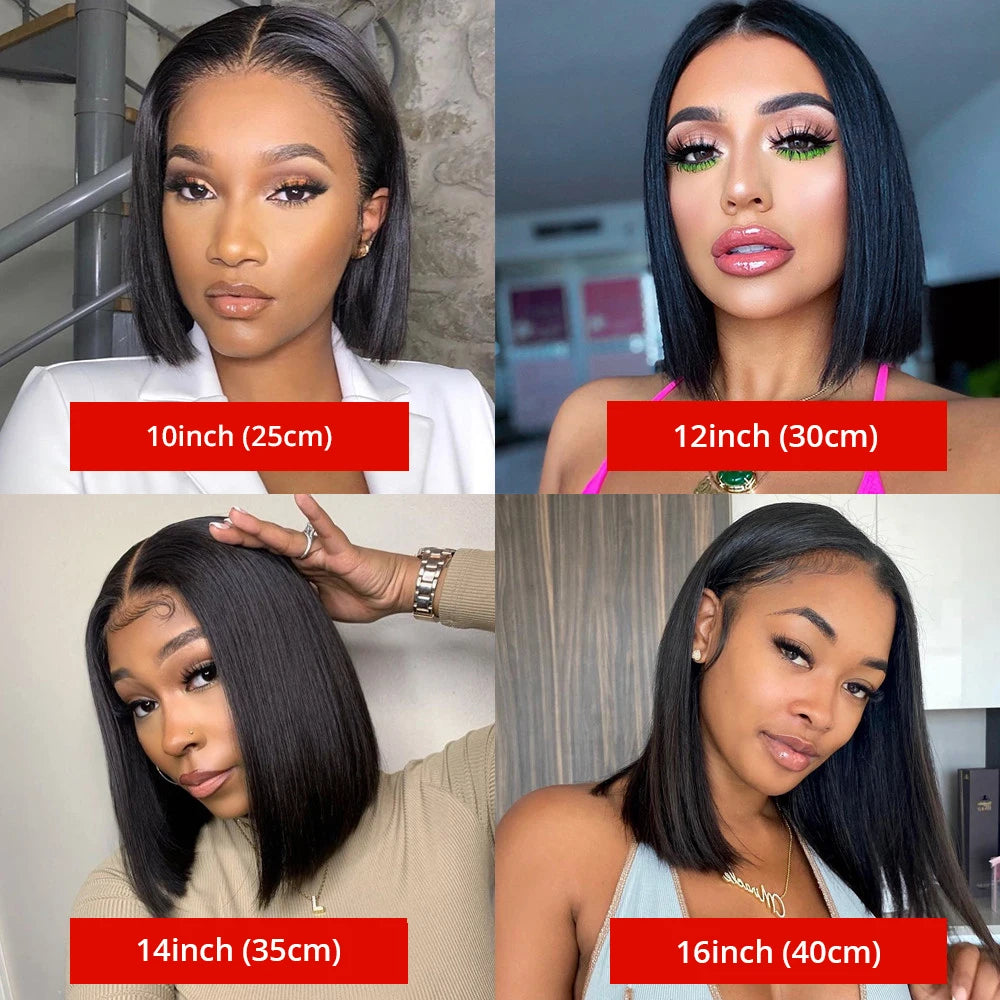 Short Bob Hair Wig Human Hair Brazilian 13x4 Lace Front Human Hair Wigs For Women Bone Straight Human Hair HD Lace Wig Glueless