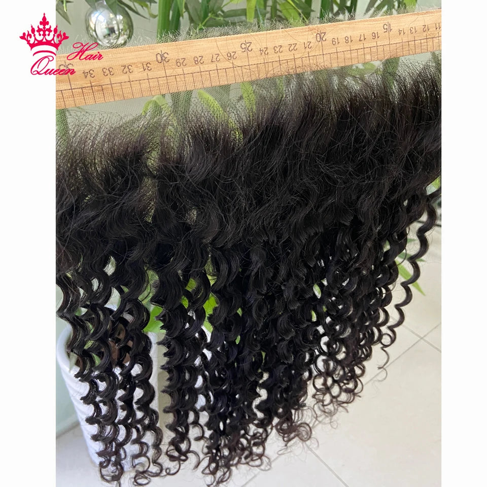 Real HD Deep Wave Curly 13x6 13x4 Frontal 5x5 4x4 Closure Raw Human Hair HD Melt Skin Invisible Lace Queen Hair Official Store