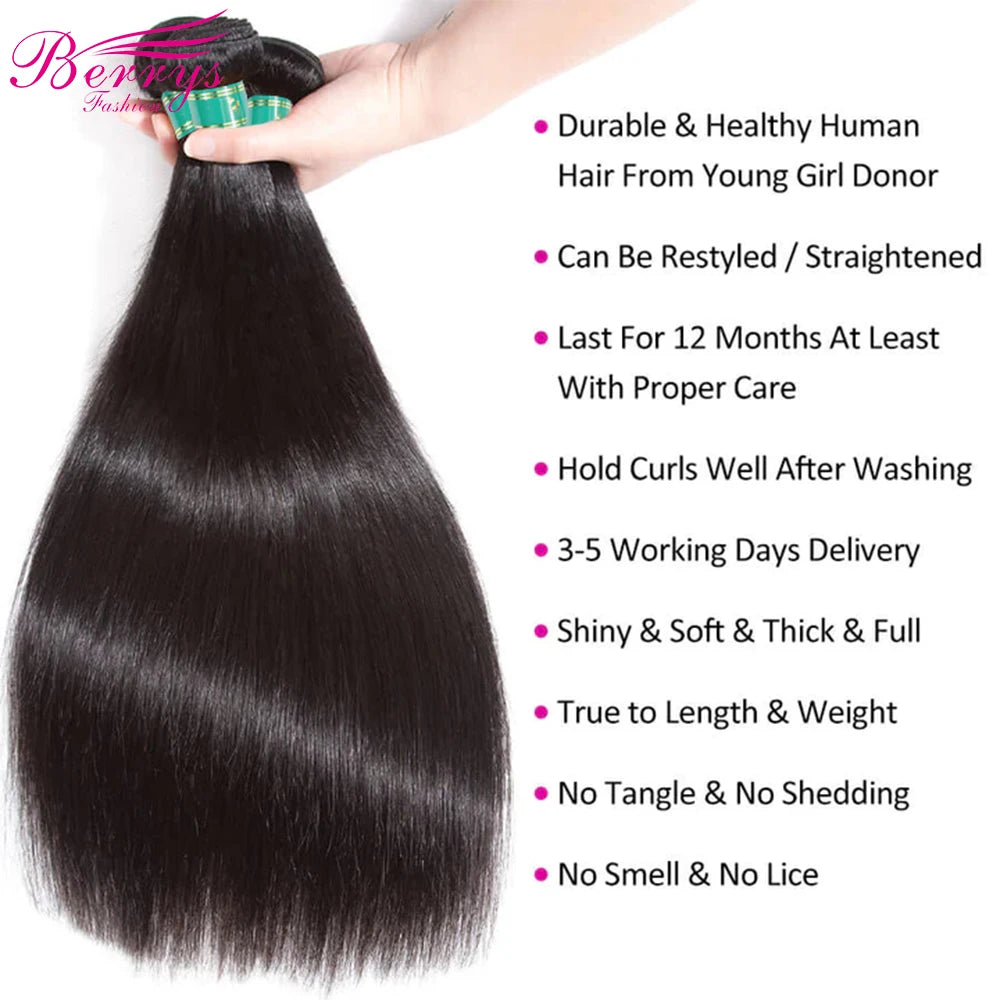 Fast Shipping 3-4 Days Brazilian Virgin Hair Straight Human Hair Bundles 100% Unprocessed Raw Hair Can Bleach And Dey 613 Colors