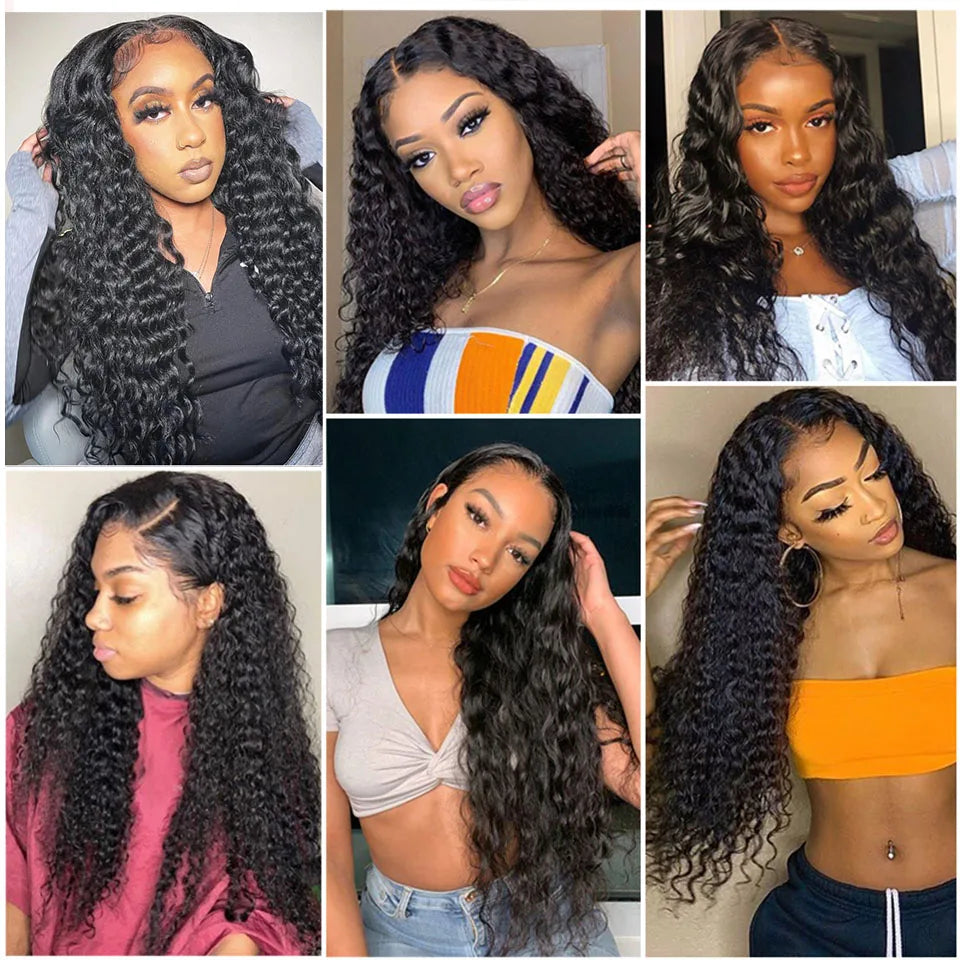 Human Hair Bundles Deep Wave Brazilian Hair Weave Bundles Water Raw Curly Bundle Remy Virgin Extension 3 4 Bundles 28 30 32 Inch