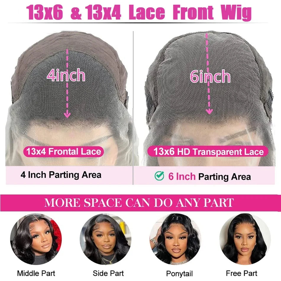 Body Wave HD 13x6 Lace Frontal Wig Pre Plucked 13x4 HD Transparent Lace Front Human Hair Wig Brazilian Human Hair Wigs For Women