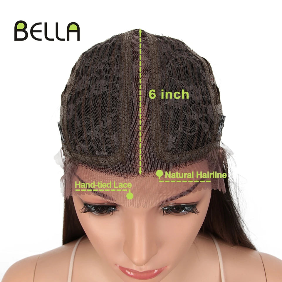 Bella Synthetic Lace Wig Straight Wig 38 Inch Super Long Straight Hair T Part Lace Wig Pink Blonde Brown Cospaly Wigs For Woman