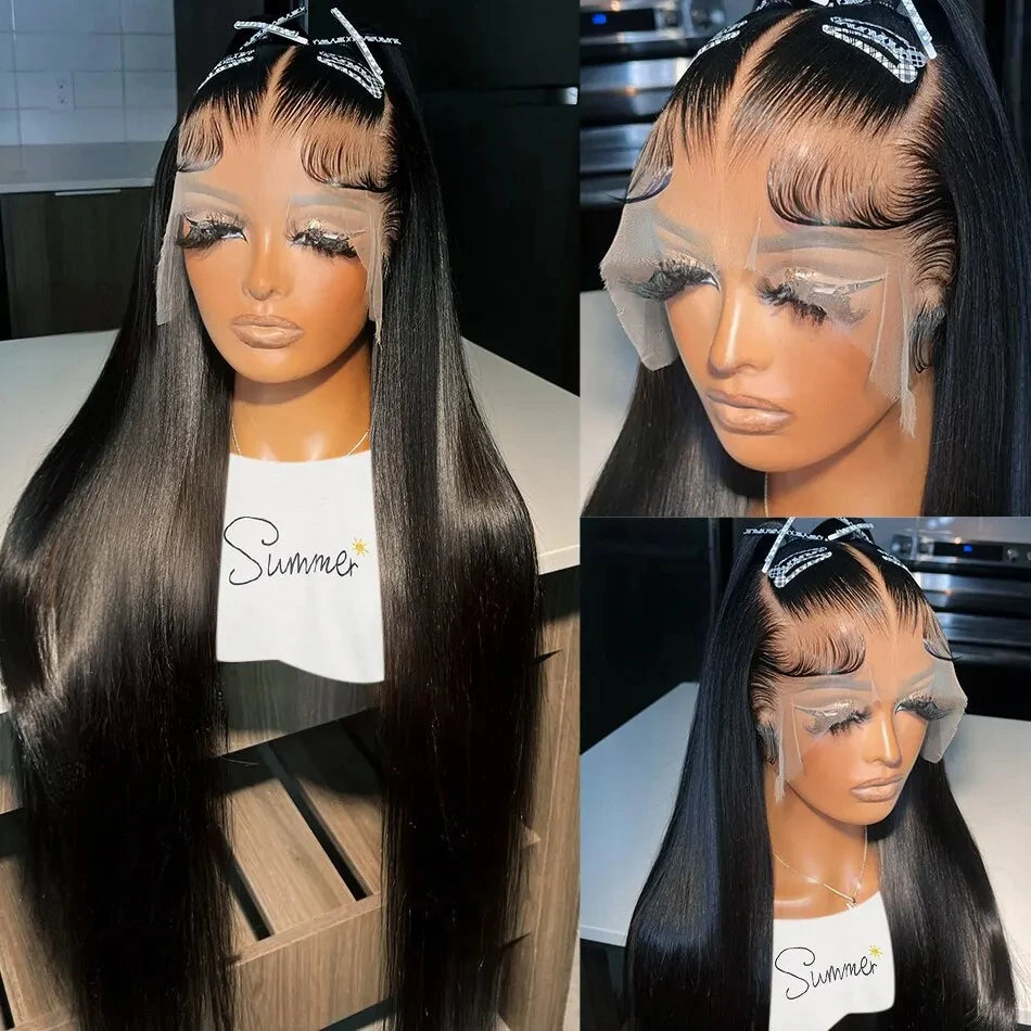 200 Density 13x6 Lace Frontal Wig 13x4 Straight Transparent Lace Front Wigs Brazilian 26 30 Inches Bone Straight Human Hair Wigs