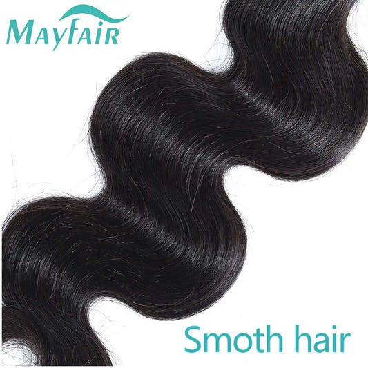 Mayfair 22 24 26 28 inch Brazilian Hair Body Wave Human Hair Bundles Natural Color Human Hair Wave Extension Thick Hair Weaves