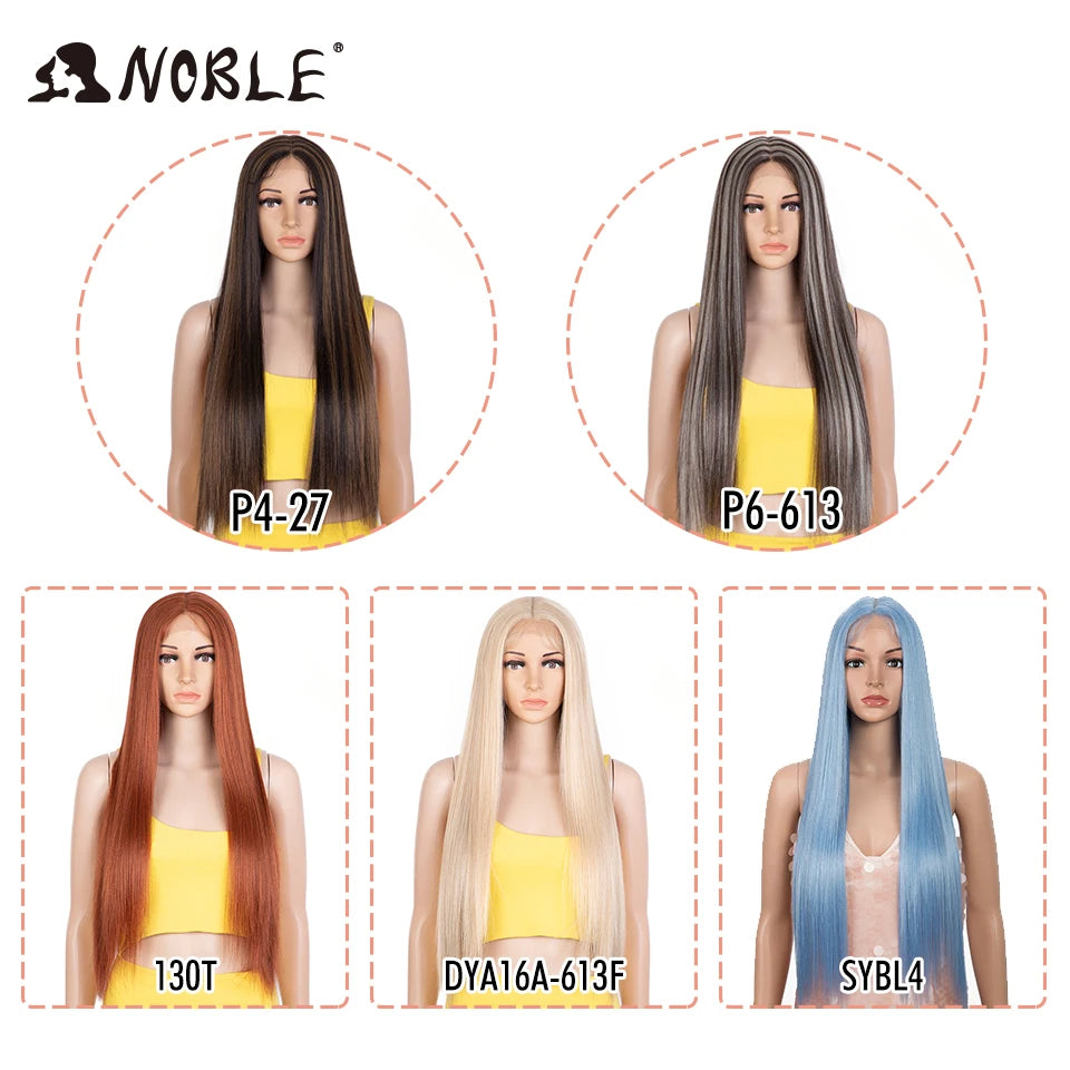 Noble Cosplay Synthetic Lace  Wig Straight Hair 30" Ombre Blonde Wig Cosplay Wig For Black Women Synthetic Lace Wig