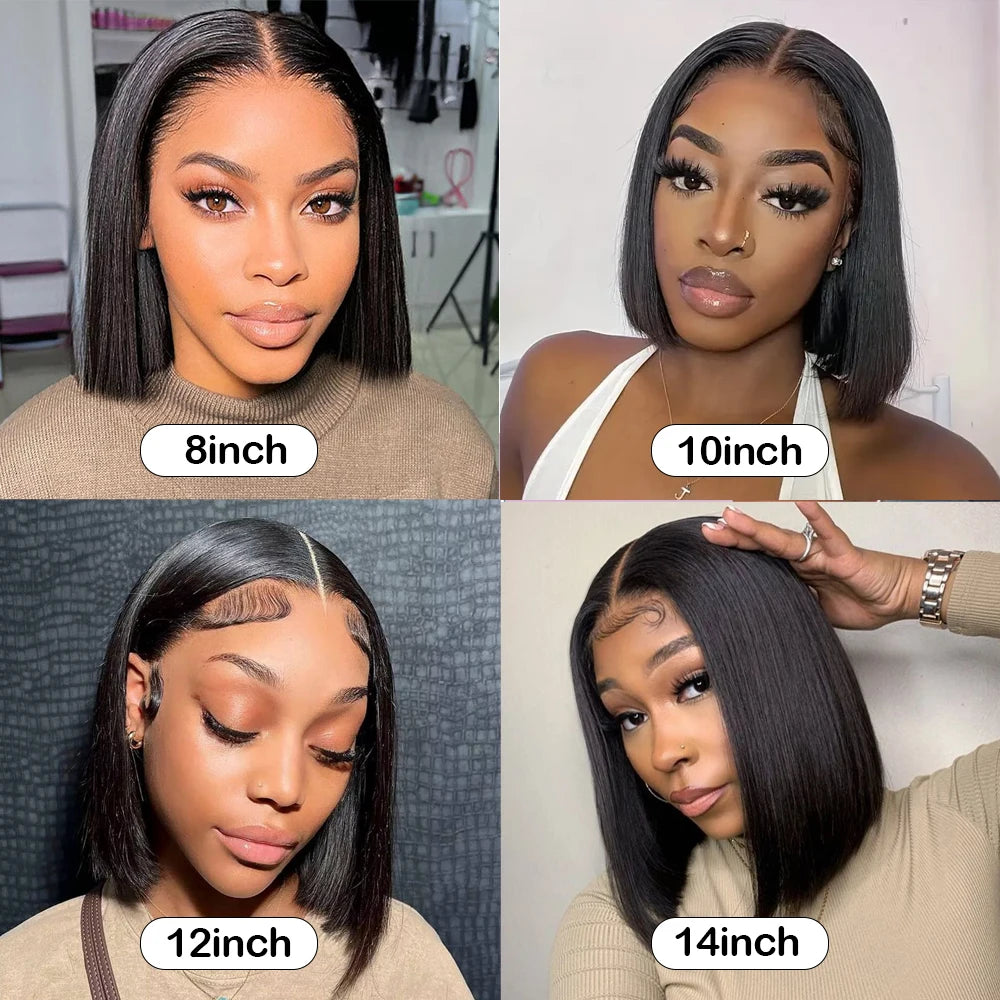 Bobs Human Hair Lace Frontal Glueless Wigs Ready To Wear Straight Bob Wig Lace Front Human Hair Wigs Hd Lace Wig 13X6 Human Hair