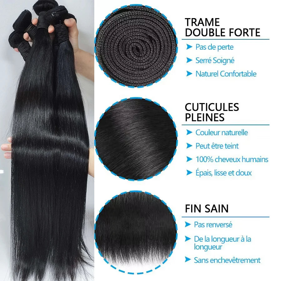 20 20 20 Inches Bundles Human Hair YOCYTU 100% Straight Human Hair Bundles Brazilian Weave Bundles Human Hair Extension For Women On Sale Free Shipping 1-3 Days Fast Delivery