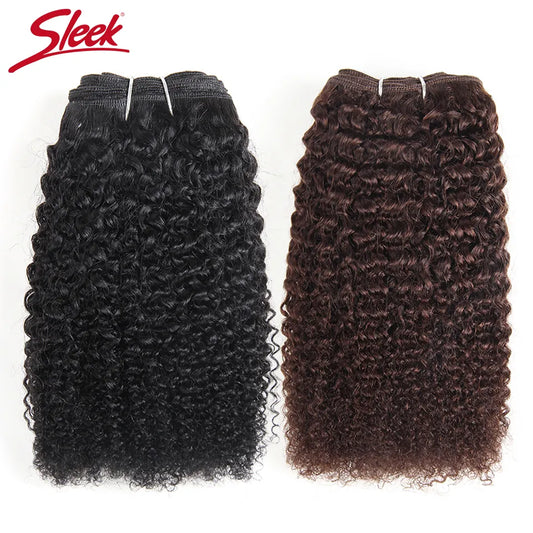 Sleek Afro Kinky Weave Curly Hair Peruvian Human Hair Weave Bundles Deal  #1B #2 #4 Brown Remy Hair Extension Free Shipping
