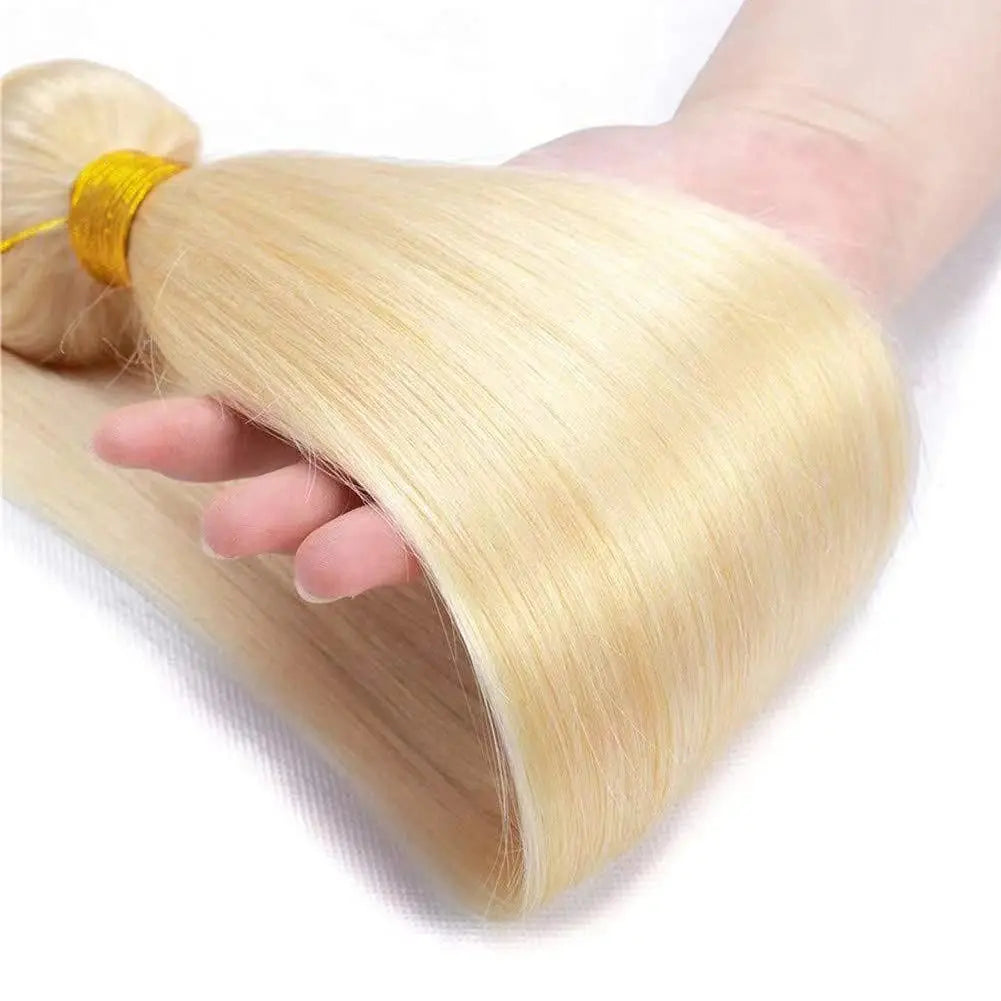 Blonde Human Hair 1 Bundles  Brazilian Straight Hair Bundle Honey Blonde Virgin Bundles Human Hair Extensions Weave 613 Color