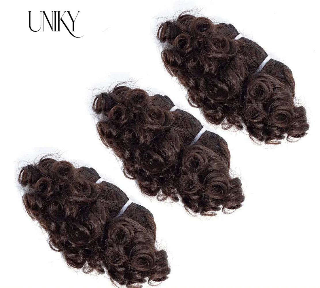 Short Bouncy Curly Human Hair Bundles 100% Human Hair Weft Brazilian Hair Weave Bundle Cheap short deep loose ocean wave bundles