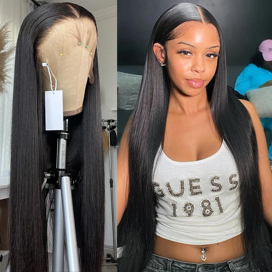 30 Inch Bone Straight Hd Lace Frontal Wig 13x6 Frontal Wig Brazilian Transparent Human Hair Lace Frontal Wigs For Women On Sale
