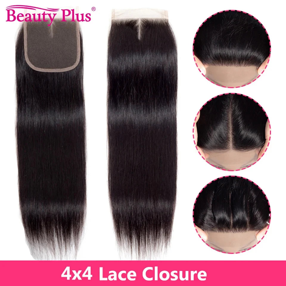 Brazilian Straight Lace Closure 4x4 Transparent Swiss Lace Closure Pure-Hand Tied 4x4 Lace Frontal Human Hair Lace Closure 10-22
