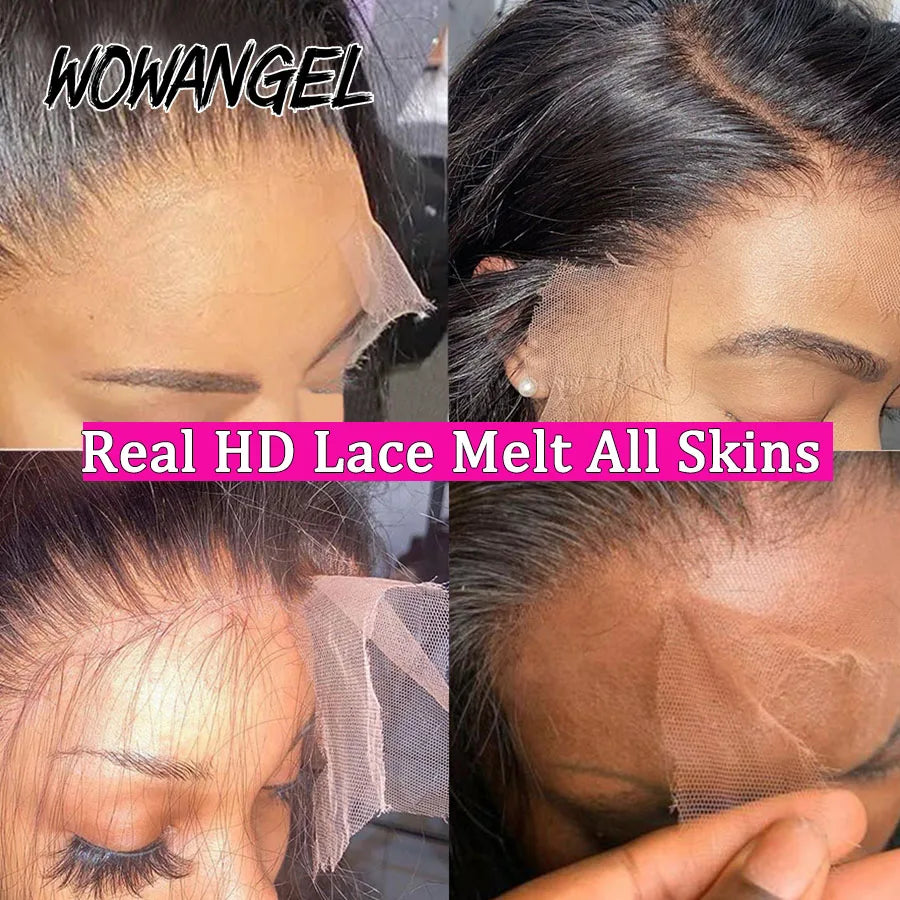 30 32inch Body Wave Human Hair Bundles with 13x6 HD Lace Frontal with Bundles Brazilian Remy Hair Melt Skins Hair Extensions