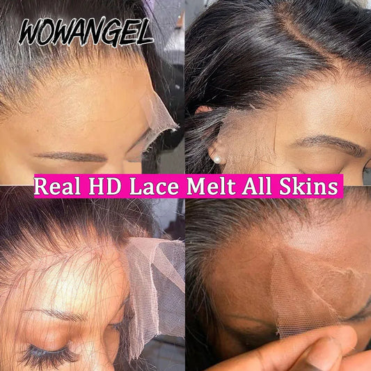 30 32inch Body Wave Human Hair Bundles with 13x6 HD Lace Frontal with Bundles Brazilian Remy Hair Melt Skins Hair Extensions