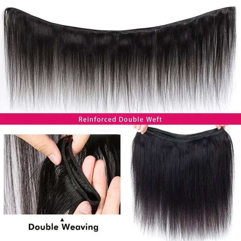 30 Inch Bone Straight Human Hair Weave Bundles 12 A Brazilian Natural Color 100% Remy Human Hair Extension 1 3 4 Bundles Weft