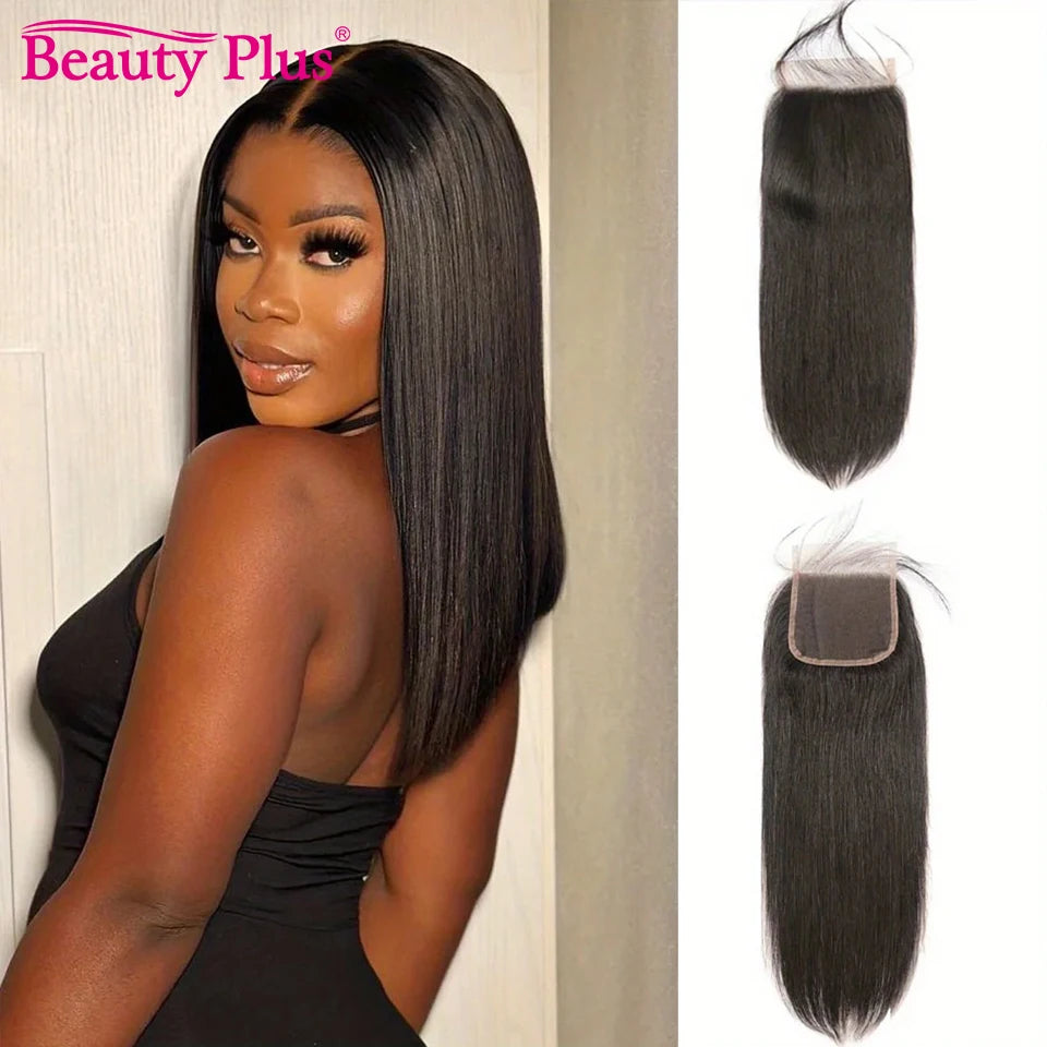 Brazilian Straight Lace Closure 4x4 Transparent Swiss Lace Closure Pure-Hand Tied 4x4 Lace Frontal Human Hair Lace Closure 10-22