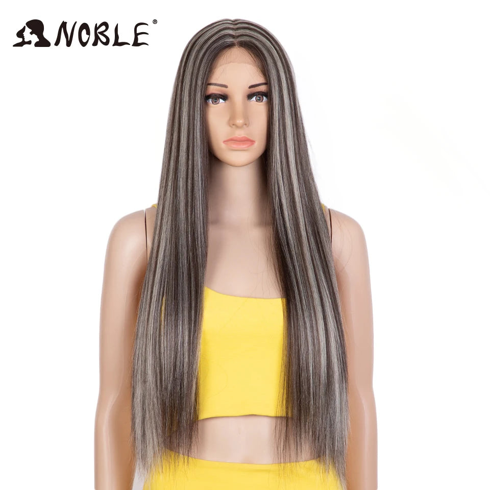 Noble Cosplay Synthetic Lace  Wig Straight Hair 30" Ombre Blonde Wig Cosplay Wig For Black Women Synthetic Lace Wig