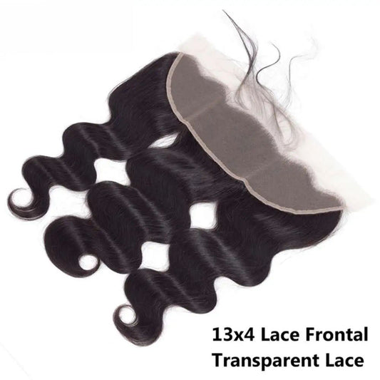 13x4 HD Transparent Lace Frontal Human Hair Pre-plucked Brazilian Body Wave 4x4 Lace Closures Only Remy Hair Wholesale