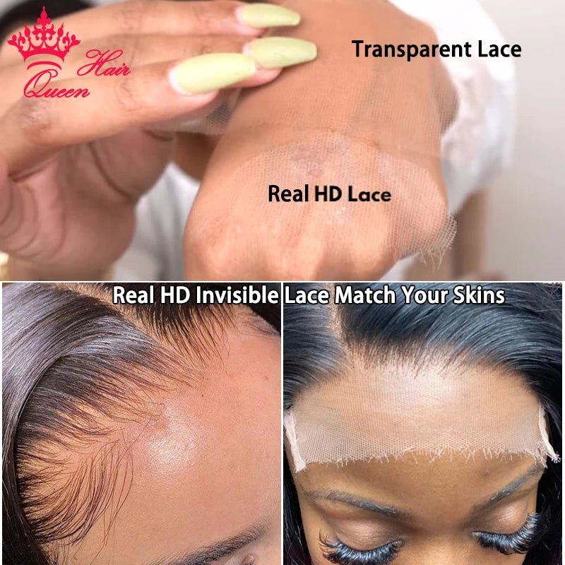 Real HD Lace 13x6 13x4 Frontal 4x4 5x5 6x6 7x7 Closure Body Wave / Straight Pre Plucked Small Knots Human Raw Hair Queen Hair