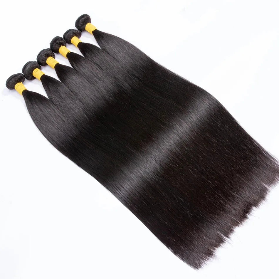 Bone Straight Human Hair Bundles With 13x4 HD Lace Frontal With Extensions Brazilian Weavings 3 Bundles With Closure for Women